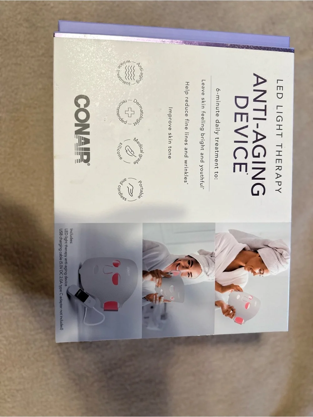 Conair White LED Facial Mask with Remote Control